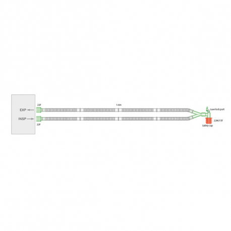 Flextube Circuito Respiratorio Flexible 15 mm, Longitud 1.6 m, 1 Unidad Flextube Circuito Respiratorio Flexible 15 mm, Longitud 1.6 m, 1 Unidad