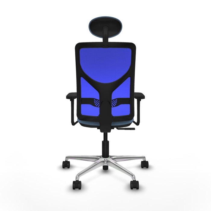PIQUERAS Y CRESPO Silla de oficina Motilla con mecanismo Sincro, Brazos 3D y Cabecero Fijo - Azul cielo/Azul