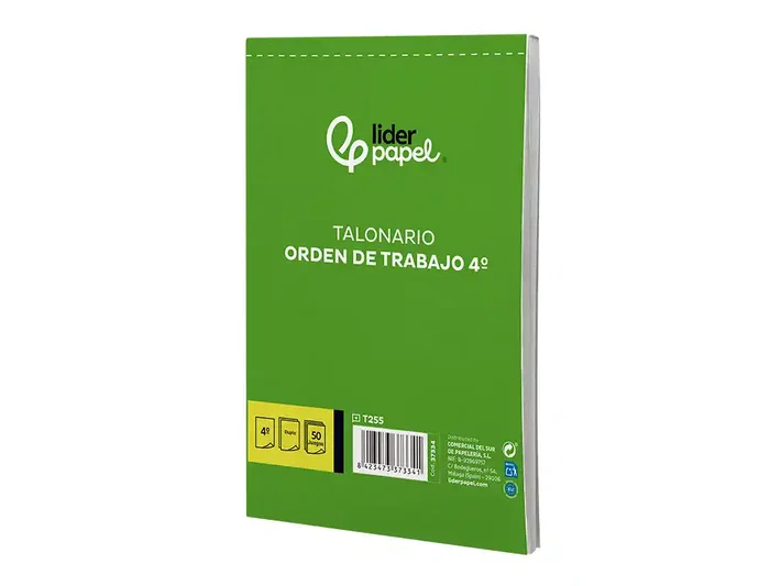 Liderpapel T255 Talonario Orden de Trabajo Cuarto Original y Copia