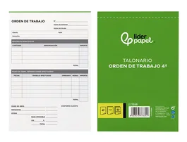 Liderpapel T255 Talonario Orden de Trabajo Cuarto Original y Copia