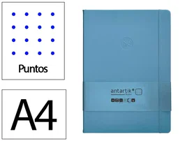 Antartik Cuaderno A4 Tapa Dura Hojas Puntos Azul Claro 100 Hojas 80gr FSC