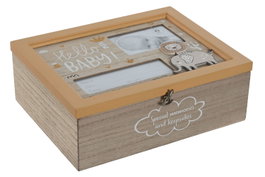 DKD Home Decor Caja MDF Cristal Multicolor 24x19x8,5 cm