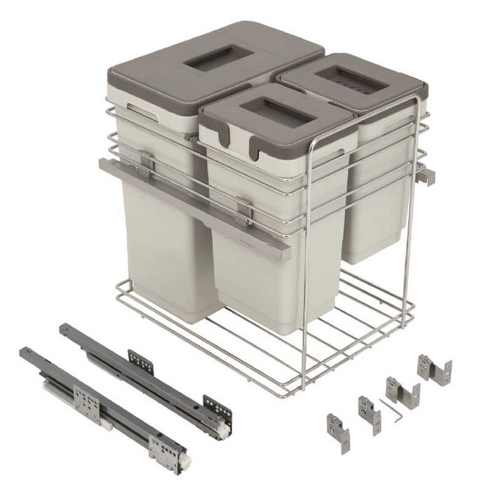 Vibo Módulo Cubo Basura Extraible Kombi M300 1X33Lts con Filtro Antiolores para Mueble de 300mm