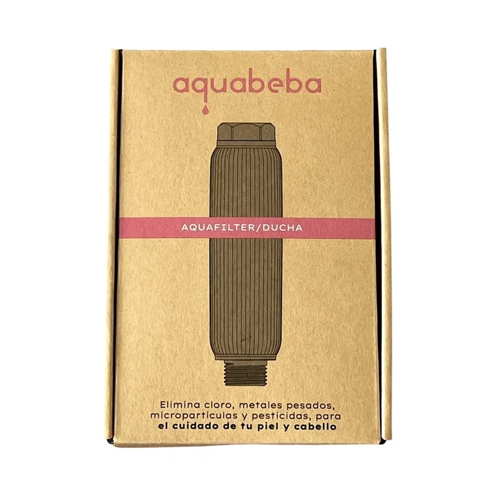 Aquabeba Aquafilter Chrome - Filtro de Ducha con Sistema de 7 Etapas, Capacidad 50000L, Conexión Directa al Grifo, Color Cromo