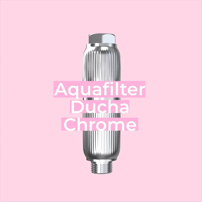 Aquabeba Aquafilter Chrome - Filtro de Ducha con Sistema de 7 Etapas, Capacidad 50000L, Conexión Directa al Grifo, Color Cromo