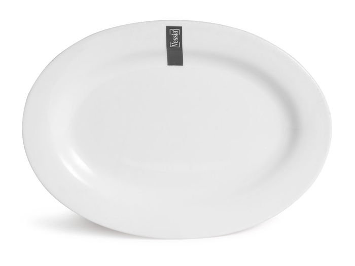 Vessia Plato Ovalado Blanco Porcelana 24.5x17.5x2.5 cm (Set de 24)