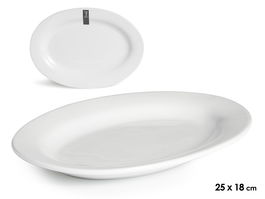 Vessia Plato Ovalado Blanco Porcelana 24.5x17.5x2.5 cm (Set de 24)