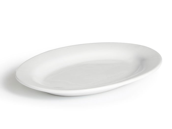 Vessia Plato Ovalado Blanco Porcelana 24.5x17.5x2.5 cm (Set de 24)