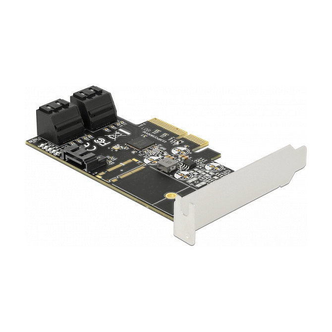 DeLOCK 90395 Controladora PCI Express x4 de 5 Puertos SATA Internos, 6 Gbit/s, Conectores SATA Incluidos, Low Profile, Color Verde