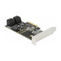 DeLOCK 90395 Controladora PCI Express x4 de 5 Puertos SATA Internos, 6 Gbit/s, Conectores SATA Incluidos, Low Profile, Color Verde