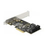 DeLOCK 90395 Controladora PCI Express x4 de 5 Puertos SATA Internos, 6 Gbit/s, Conectores SATA Incluidos, Low Profile, Color Verde