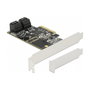 DeLOCK 90395 Controladora PCI Express x4 de 5 Puertos SATA Internos, 6 Gbit/s, Conectores SATA Incluidos, Low Profile, Color Verde