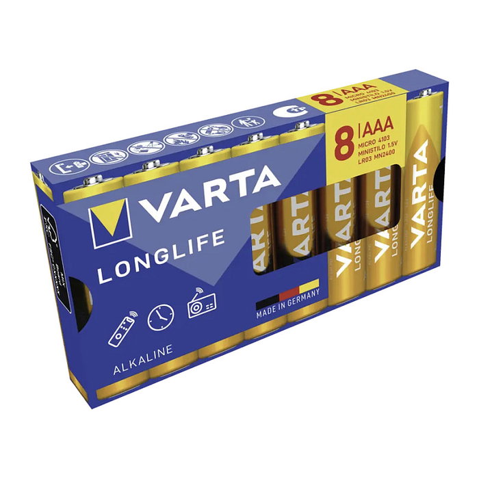 Varta Longlife AAA LR 3 Pack de 8 unidades Varta Longlife AAA LR 3 Pack de 8 unidades