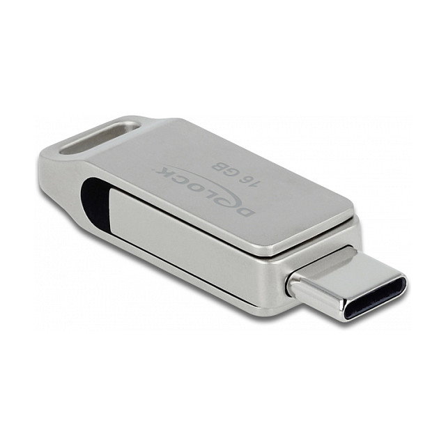 DeLOCK STICK USB 3.2 Gen 1 USB-C + Typ-A 16GB - Memoria USB, Carcasa de Metal, Plata, 117 MB/s DeLOCK STICK USB 3.2 Gen 1 USB-C + Typ-A 16GB - Memoria USB, Carcasa de Metal, Plata, 117 MB/s