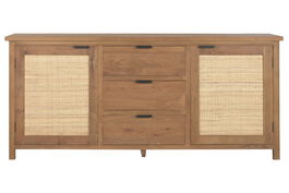 DKD Home Decor Buffet Balines Natural Beige Teca Reciclada Ratan 181 x 46 x 81 cm