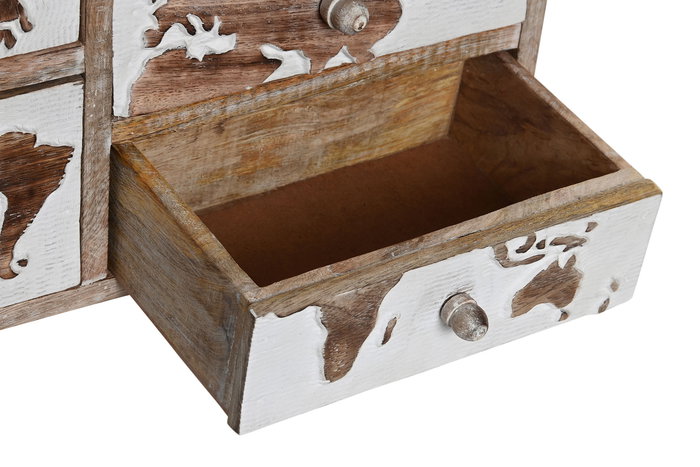 DKD Home Decor Joyero Colonial Marrón Blanco 30.5 x 12 x 27 cm