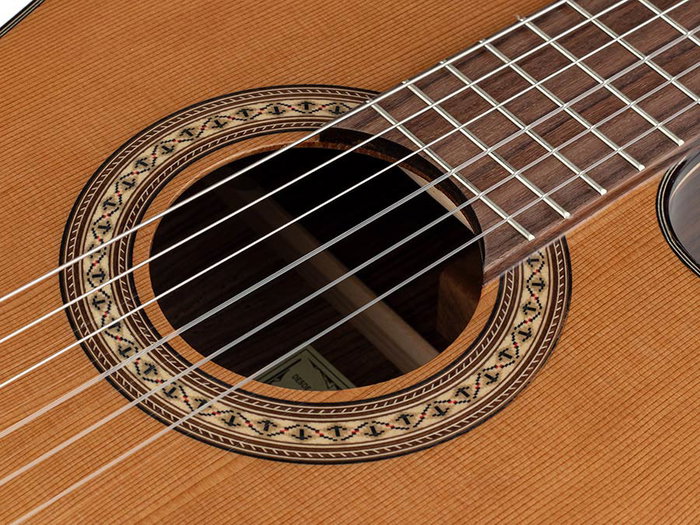 Salvador Cortez Guitarra Clásica 4/4 con Tapa de Cedro Macizo y Cutaway