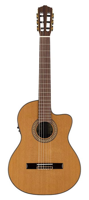 Salvador Cortez Guitarra Clásica 4/4 con Tapa de Cedro Macizo y Cutaway