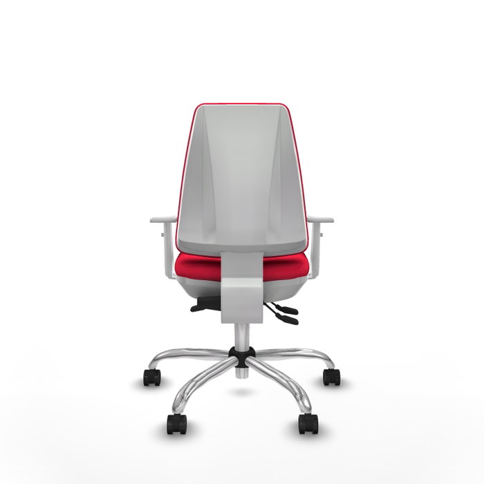 PIQUERAS Y CRESPO Silla de oficina Elche con mecanismo Asincro, Tela Rojo y Reposabrazos Blancos PIQUERAS Y CRESPO Silla de oficina Elche con mecanismo Asincro, Tela Rojo y Reposabrazos Blancos