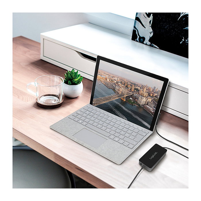 LogiLink Fuente de alimentación para Surface Book, 44W, con puerto USB, negro
