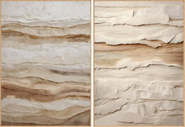 DKD Home Decor Set de 2 Cuadros Lienzo Pino 103x4x143 cm Pintado a Mano