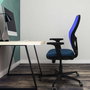 PIQUERAS Y CRESPO Silla de oficina Jorquera con mecanismo Sincro/Traslack, amarillo y azul