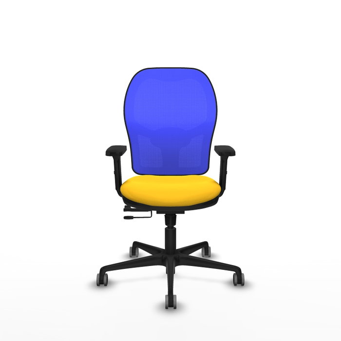 PIQUERAS Y CRESPO Silla de oficina Jorquera con mecanismo Sincro/Traslack, amarillo y azul PIQUERAS Y CRESPO Silla de oficina Jorquera con mecanismo Sincro/Traslack, amarillo y azul