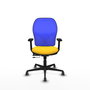 PIQUERAS Y CRESPO Silla de oficina Jorquera con mecanismo Sincro/Traslack, amarillo y azul