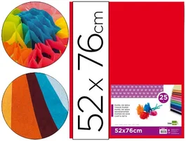Liderpapel Papel de seda rojo 52x76 cm, 25 hojas