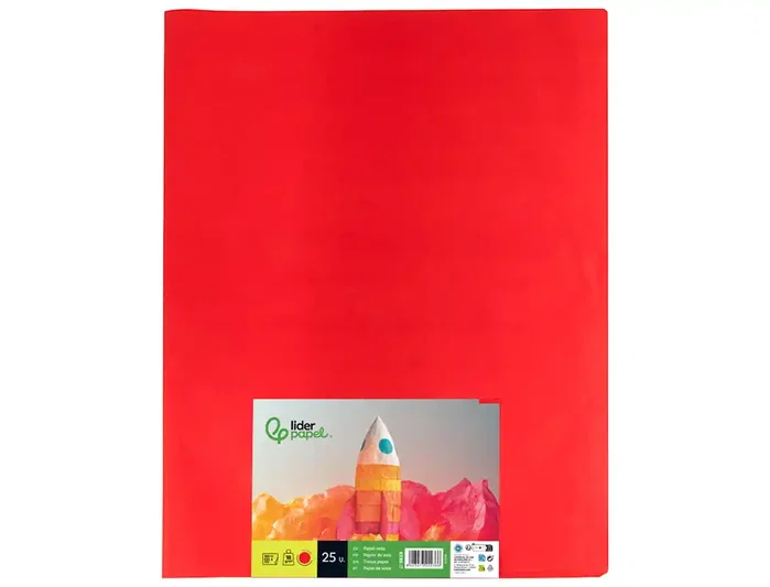 Liderpapel Papel de seda rojo 52x76 cm, 25 hojas