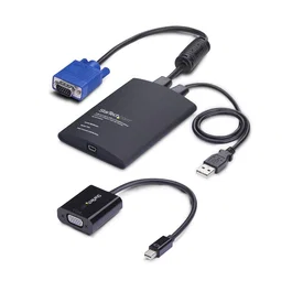 StarTech.com Adaptador Crash Cart USB a VGA/Mini DisplayPort para Portátil - Consola KVM - Captura de Vídeo - TAA - 1920x1200 - Negro