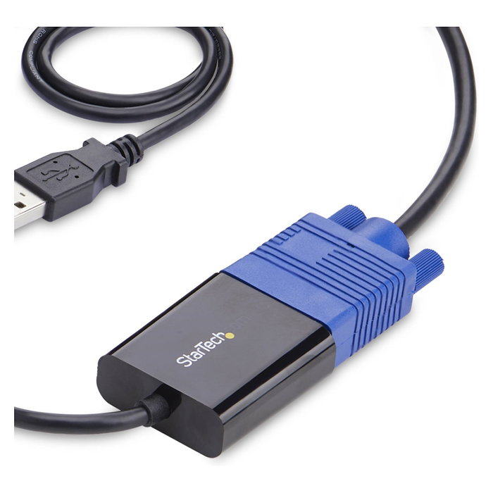 StarTech.com Adaptador Crash Cart USB a VGA y Mini DisplayPort para Portátil - Consola KVM Portátil con Transferencia de Archivos y Captura de Video - TAA - Negro