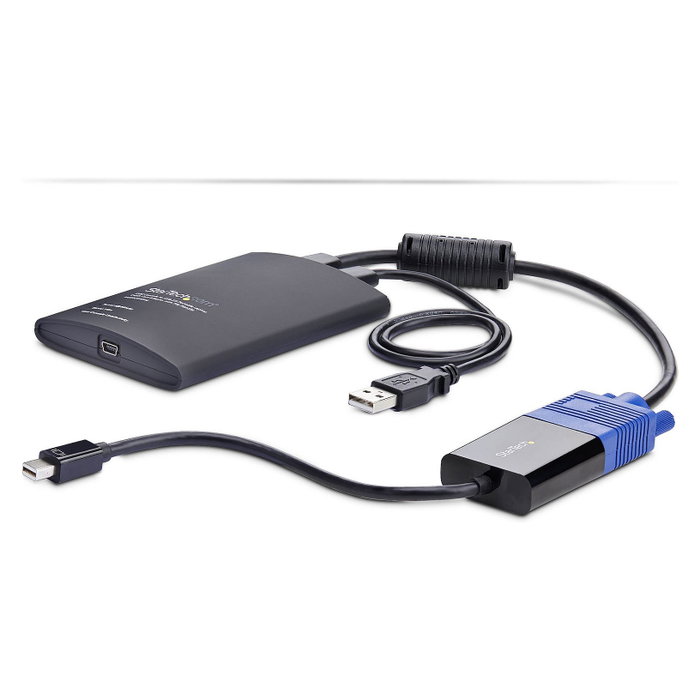 StarTech.com Adaptador Crash Cart USB a VGA y Mini DisplayPort para Portátil - Consola KVM Portátil con Transferencia de Archivos y Captura de Video - TAA - Negro