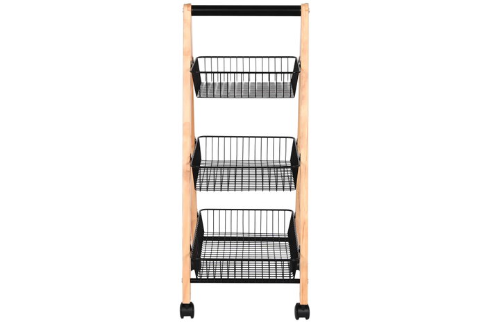 DKD Home Decor Frutero Loft Negro Natural 32 x 48 x 79 cm Acero Pino DKD Home Decor Frutero Loft Negro Natural 32 x 48 x 79 cm Acero Pino