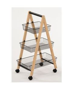 DKD Home Decor Frutero Loft Negro Natural 32 x 48 x 79 cm Acero Pino DKD Home Decor Frutero Loft Negro Natural 32 x 48 x 79 cm Acero Pino