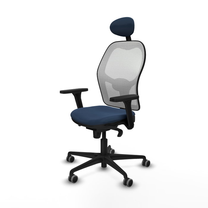 PIQUERAS Y CRESPO Silla de oficina Jorquera con mecanismo Sincro, Azul marino y Blanco PIQUERAS Y CRESPO Silla de oficina Jorquera con mecanismo Sincro, Azul marino y Blanco
