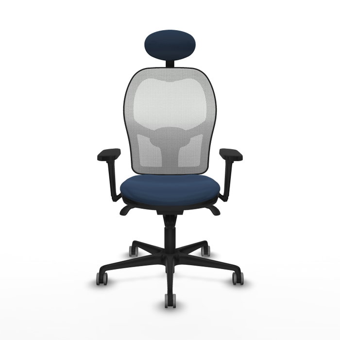 PIQUERAS Y CRESPO Silla de oficina Jorquera con mecanismo Sincro, Azul marino y Blanco PIQUERAS Y CRESPO Silla de oficina Jorquera con mecanismo Sincro, Azul marino y Blanco