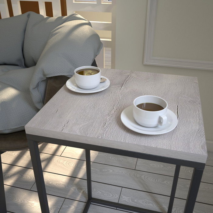 Hanah Home Mesa Auxiliar Roble Marino 35x35x62cm Hanah Home Mesa Auxiliar Roble Marino 35x35x62cm