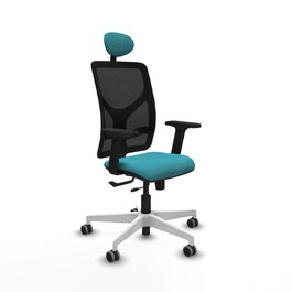 PIQUERAS Y CRESPO Silla de oficina Motilla con mecanismo Sincro/Traslack, Turquesa y Negro