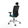 PIQUERAS Y CRESPO Silla de oficina Motilla con mecanismo Sincro/Traslack, Turquesa y Negro