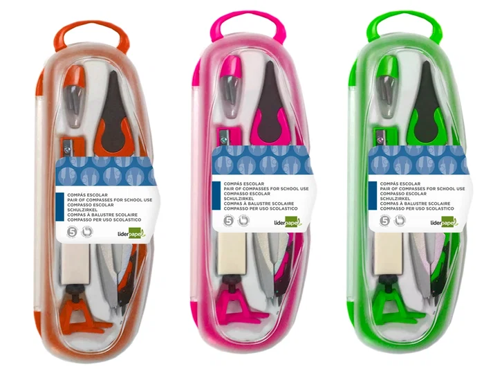 Compas Liderpapel Adaptador Universal Minas Afilaminas Y Goma Colores Surtidos 12 unidades