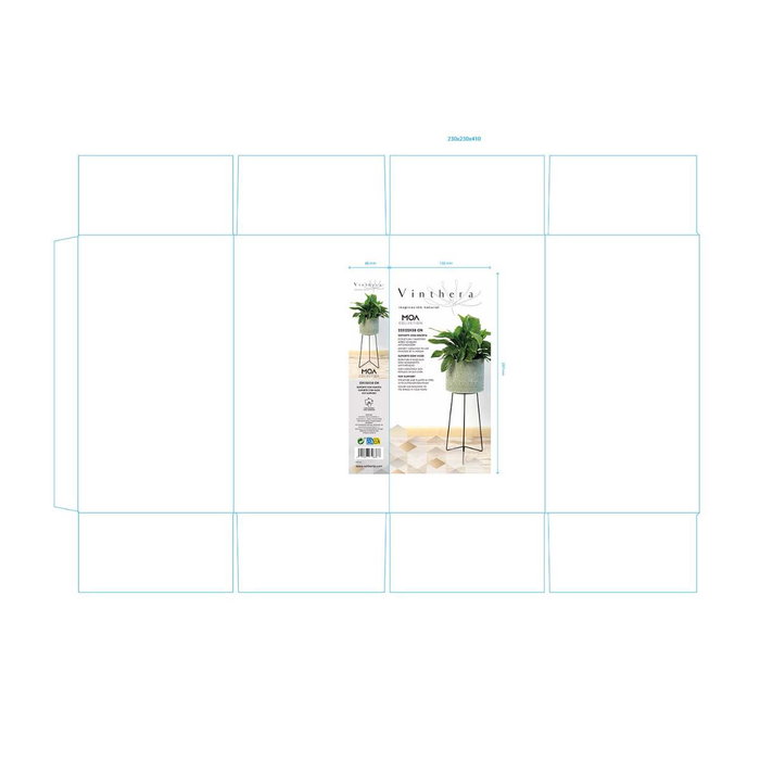 Vinthera Soporte con Macetero Moa Verde 22x22x58 cm Vinthera Soporte con Macetero Moa Verde 22x22x58 cm