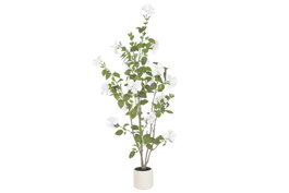 DKD Home Decor Planta de Poliéster y Cemento Hibisco Verde 60x60x160 cm