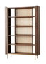 DKD Home Decor Estantería Sixties Madera de Mango y Fibra Natural Negro 100 x 40 x 180 cm
