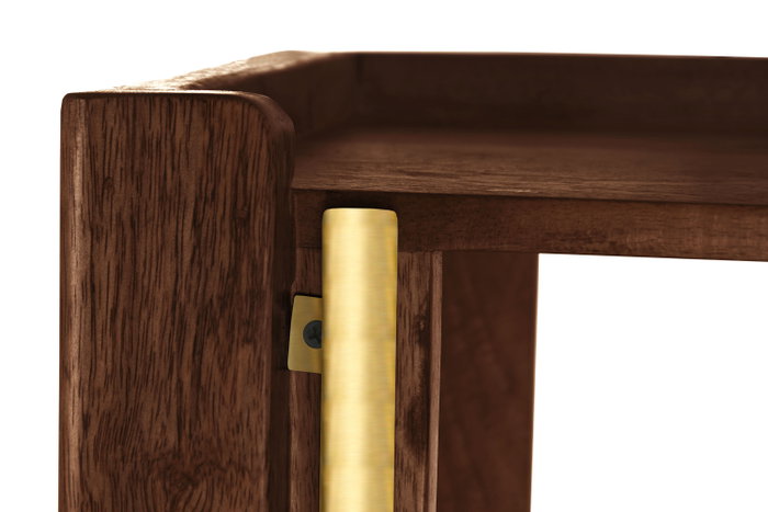 DKD Home Decor Estantería Sixties Madera de Mango y Fibra Natural Negro 100 x 40 x 180 cm
