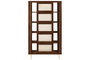 DKD Home Decor Estantería Sixties Madera de Mango y Fibra Natural Negro 100 x 40 x 180 cm