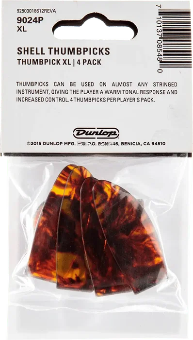 DUNLOP Pack de 4 Púas de Dedo Talla XL - Shell
