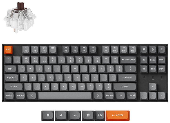Keychron K8M/K10M Super Brown Teclado Mecánico Inalámbrico Gaming Retroiluminado RGB Gris-Negro