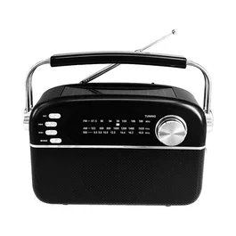 Manta RDI918B Radio Personal Analógica con Bluetooth 5.0, Sintoniza AM/FM/SO, Reproducción MP3, USB, Entrada Auxiliar, MicroSD, Batería, Color Negro y Plata