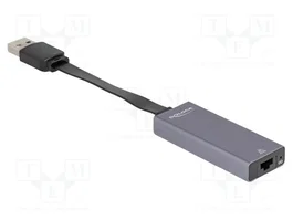 DeLOCK Adaptador de red USB Tipo-A a 2,5 Gigabit LAN RJ45 Gris
